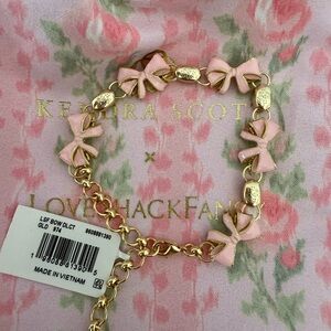 Kendra Scott Pink and Gold Bow Bracelet